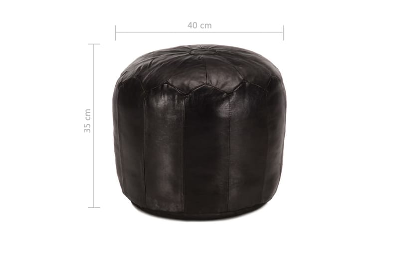 Sittpuff svart 40x35 cm äkta getskinn - Svart - Möbler - Stolar & fåtöljer - Pall & puff - Sittpuff