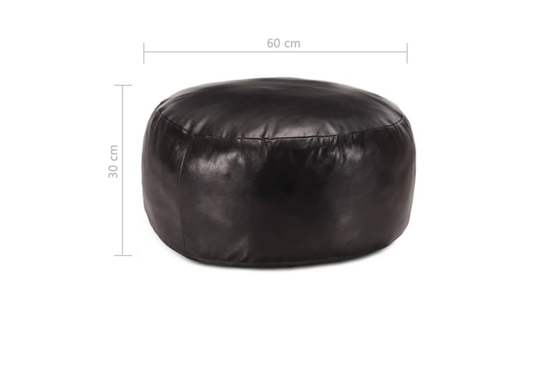 Sittpuff svart 60x30 cm äkta getskinn - Svart - Möbler - Stolar & fåtöljer - Pall & puff - Sittpuff