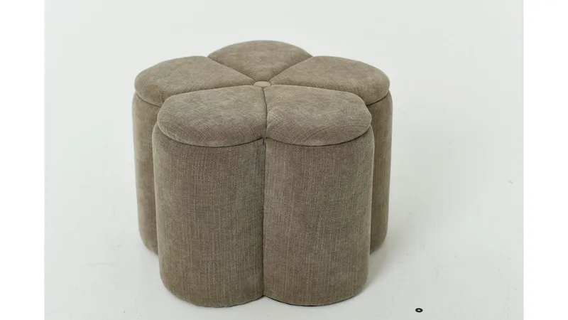 Sittpuff Viresta med Förvaring Ø60 cm, Beige