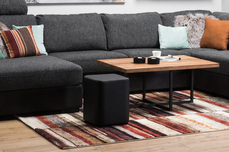 Square Pall Läder - Svart - Möbler - Stolar & fåtöljer - Pall & puff - Sittpuff