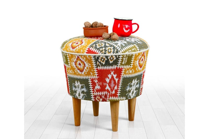 Sweetwater Sittpuff 42 cm - Beige/Röd - Möbler - Stolar & fåtöljer - Pall & puff - Sittpuff