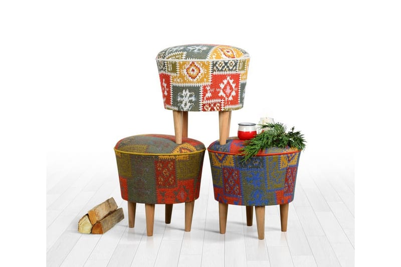 Sweetwater Sittpuff 42 cm - Beige/Röd - Möbler - Stolar & fåtöljer - Pall & puff - Sittpuff