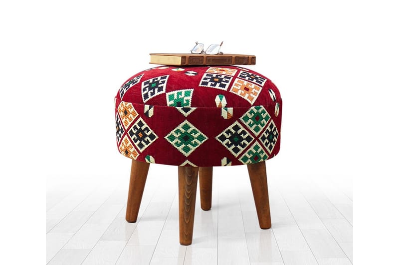 Tarrytown Sittpuff 46 cm - Röd/Grön - Möbler - Stolar & fåtöljer - Pall & puff - Sittpuff