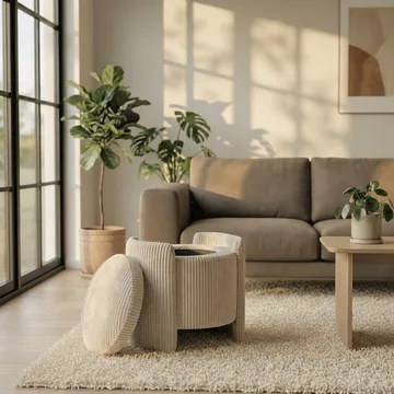 Valtor Puff 50x46x42 cm - Beige - Möbler - Stolar & fåtöljer - Pall & puff - Sittpuff - Sittpuff med förvaring
