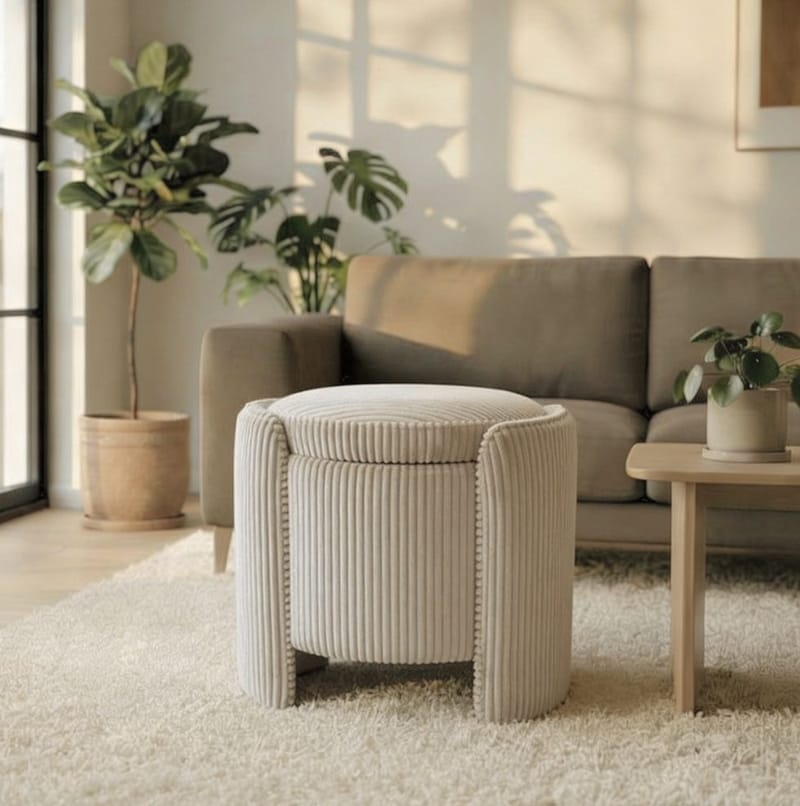 Valtor Puff 50x46x42 cm - Beige - Möbler - Stolar & fåtöljer - Pall & puff - Sittpuff - Sittpuff med förvaring
