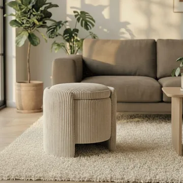 Valtor Puff 50x46x42 cm - Beige - Möbler - Stolar & fåtöljer - Pall & puff - Sittpuff - Sittpuff med förvaring