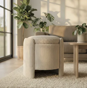 Valtor Puff 50x46x42 cm - Beige - Möbler - Stolar & fåtöljer - Pall & puff - Sittpuff - Sittpuff med förvaring