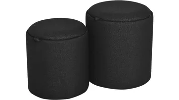 Velmira Puff 2 delar 39 cm Rund - Svart - Möbler - Stolar & fåtöljer - Pall & puff - Sittpuff - Sittpuff med förvaring