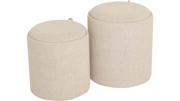Velmira Puff 2 delar 39 cm Rund - Beige - Möbler - Stolar & fåtöljer - Pall & puff - Sittpuff - Sittpuff med förvaring