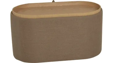 Velmira Puff 77 cm Oval - Mörkbeige - Möbler - Stolar & fåtöljer - Pall & puff - Sittpuff - Sittpuff med förvaring