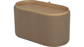 Velmira Puff 77 cm Oval - Mörkbeige - Möbler - Stolar & fåtöljer - Pall & puff - Sittpuff - Sittpuff med förvaring