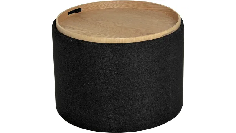 Velmira Puff 56 cm Rund - Svart - Möbler - Stolar & fåtöljer - Pall & puff - Sittpuff - Sittpuff med förvaring