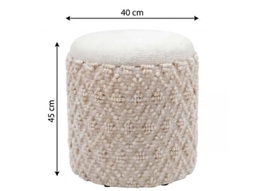Veron Rund sittpuff med förvaring i ulltyg - gräddfärgad - Möbler - Stolar & fåtöljer - Pall & puff - Sittpuff
