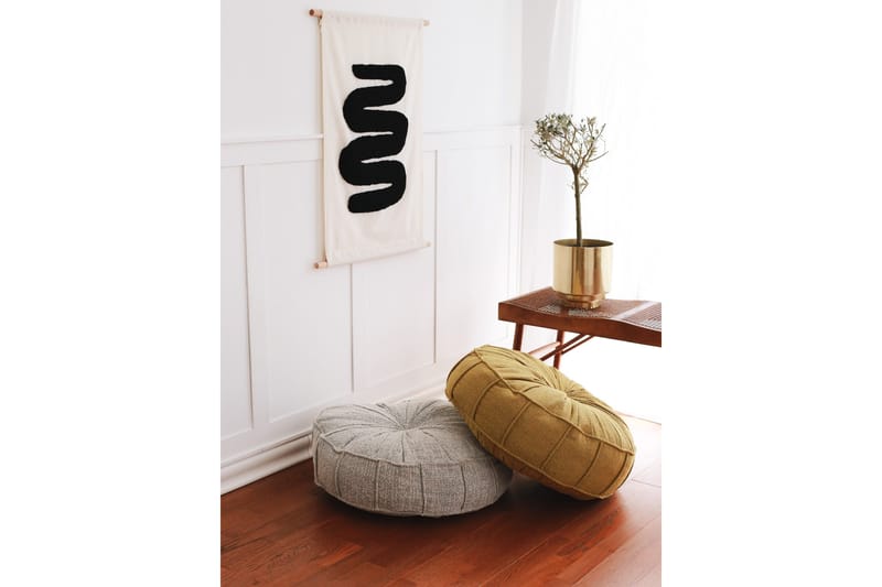 Vintage Sittpuff 60 cm - Gul - Möbler - Stolar & fåtöljer - Pall & puff - Sittpuff