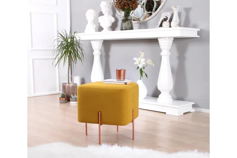 Yellowknife Sittpuff 40 cm - Senapsgul - Möbler - Stolar & fåtöljer - Pall & puff - Sittpuff