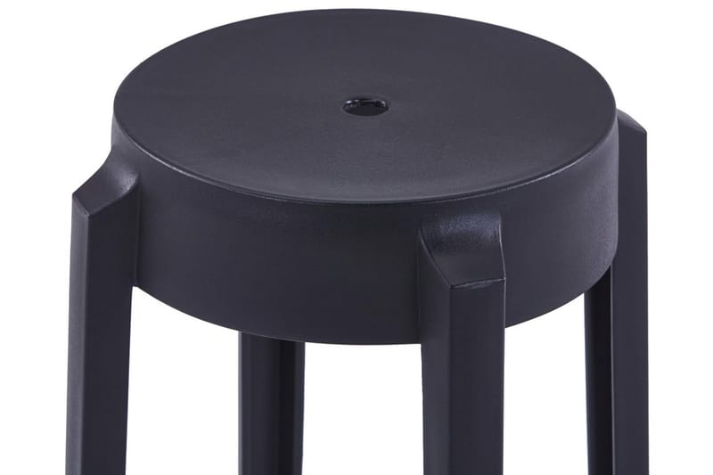 Stapelbara pallar 4 st plast svart - Svart - Möbler - Stolar & fåtöljer - Pall & puff
