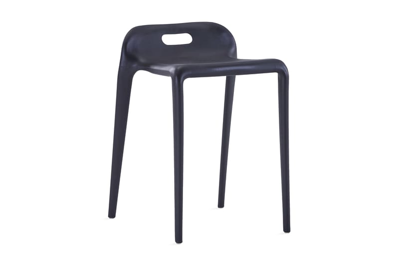 Stapelbara pallar 4 st plast svart - Svart - Möbler - Stolar & fåtöljer - Pall & puff