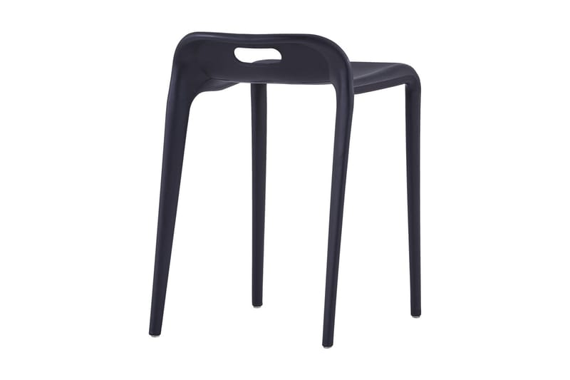 Stapelbara pallar 4 st plast svart - Svart - Möbler - Stolar & fåtöljer - Pall & puff