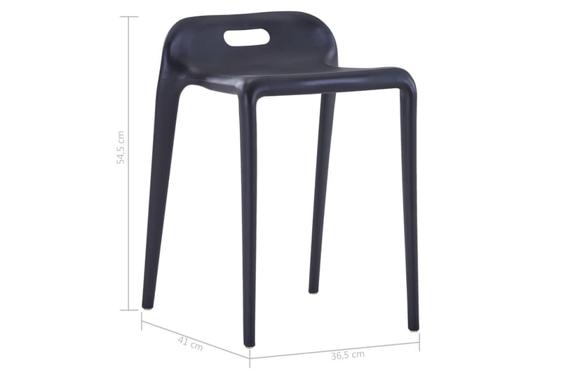 Stapelbara pallar 4 st plast svart - Svart - Möbler - Stolar & fåtöljer - Pall & puff
