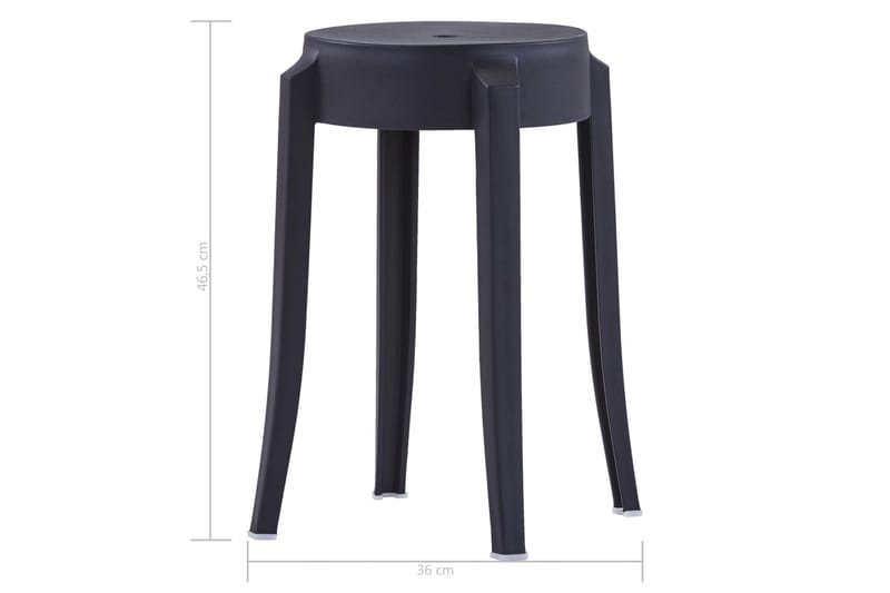 Stapelbara pallar 4 st plast svart - Svart - Möbler - Stolar & fåtöljer - Pall & puff