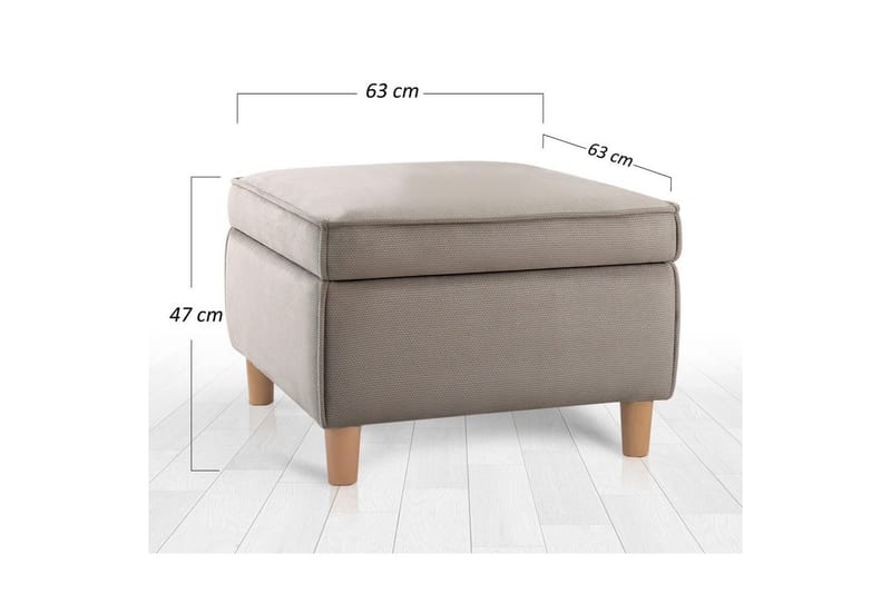 Sufian Fotpall 63 cm - Brun - Möbler - Stolar & fåtöljer - Pall & puff - Fotpall