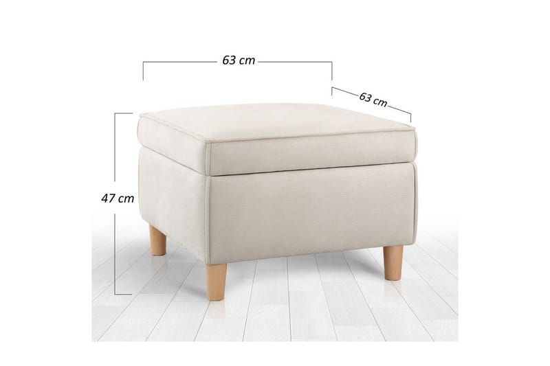 Sufian Fotpall 63 cm - Cremevit - Möbler - Stolar & fåtöljer - Pall & puff - Fotpall