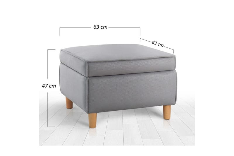 Sufian Fotpall 63 cm - Grå - Möbler - Stolar & fåtöljer - Pall & puff - Fotpall