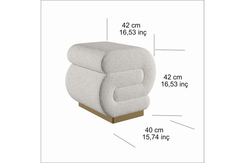 Sufian Sittpuff Utomhus 42 cm - Cremevit - Möbler - Stolar & fåtöljer - Pall & puff - Sittpuff