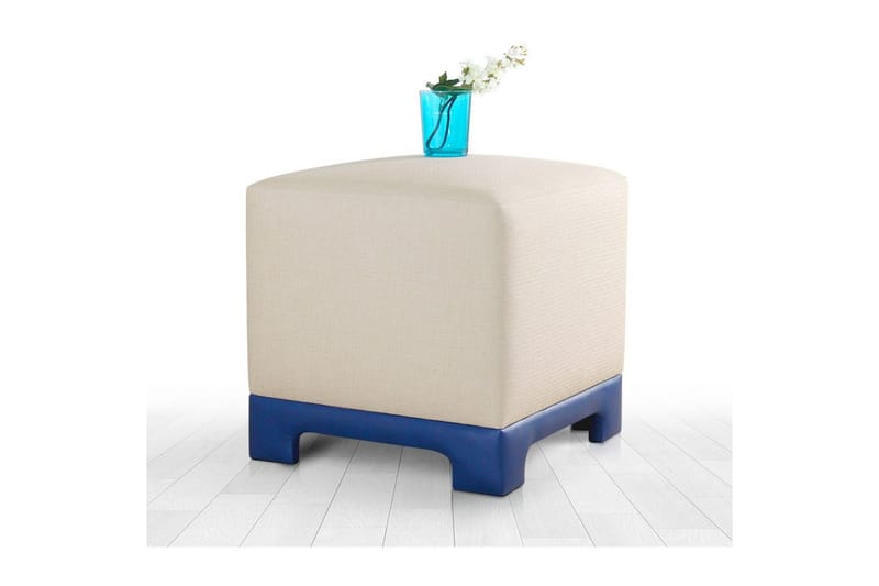 Sufian Sittpuff Utomhus 50 cm - Blå/Cremevit - Möbler - Stolar & fåtöljer - Pall & puff - Sittpuff