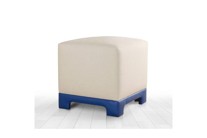 Sufian Sittpuff Utomhus 50 cm - Blå/Cremevit - Möbler - Stolar & fåtöljer - Pall & puff - Sittpuff
