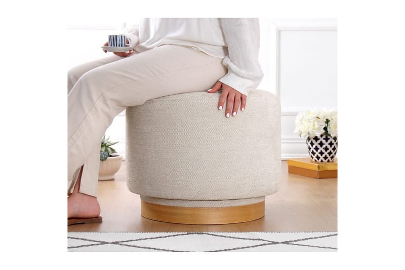 Sufian Sittpuff Utomhus 55 cm - Cremevit - Möbler - Stolar & fåtöljer - Pall & puff - Sittpuff