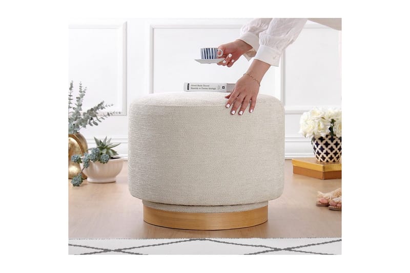 Sufian Sittpuff Utomhus 55 cm - Cremevit - Möbler - Stolar & fåtöljer - Pall & puff - Sittpuff