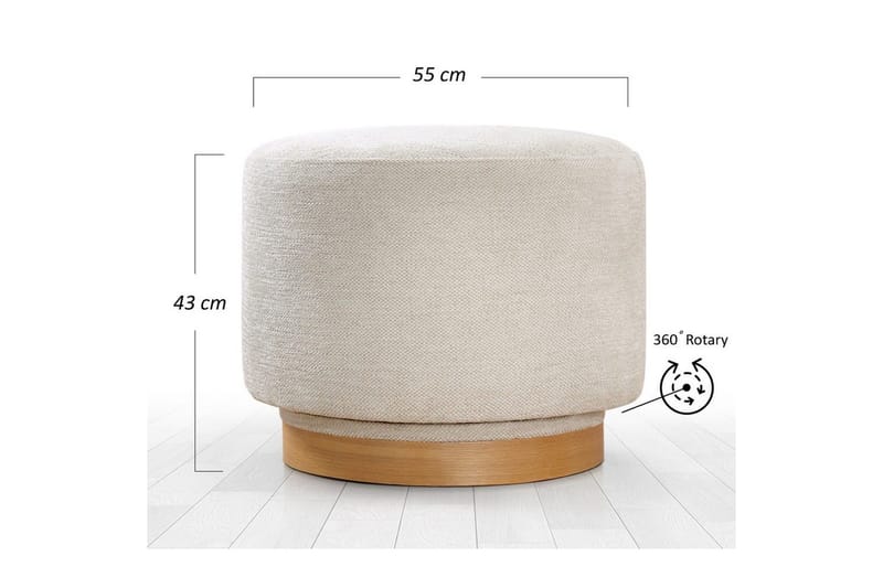 Sufian Sittpuff Utomhus 55 cm - Cremevit - Möbler - Stolar & fåtöljer - Pall & puff - Sittpuff