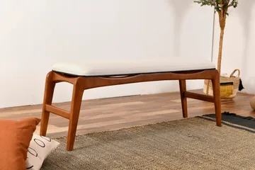 Touch Sittpall 120 cm - Valnöt/Cream - Möbler - Stolar & fåtöljer - Pall & puff - Fotpall - Bäddbar fotpall