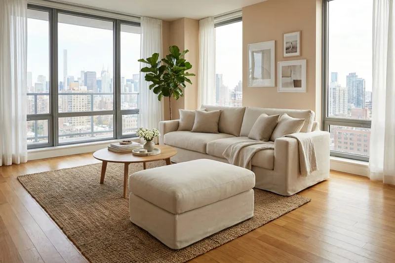 Valencia Fotpall med avtagbar och tvättbar klädsel - Beige - Möbler - Stolar & fåtöljer - Pall & puff - Fotpall