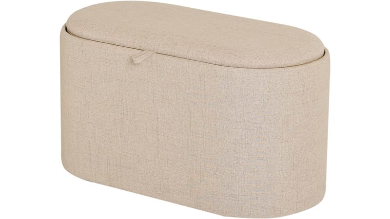 Velmira Puff 77 cm Oval - Beige - Möbler - Stolar & fåtöljer - Pall & puff - Sittpuff - Sittpuff med förvaring