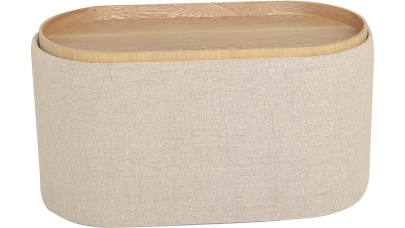Velmira Puff 77 cm Oval - Beige - Möbler - Stolar & fåtöljer - Pall & puff - Sittpuff - Sittpuff med förvaring
