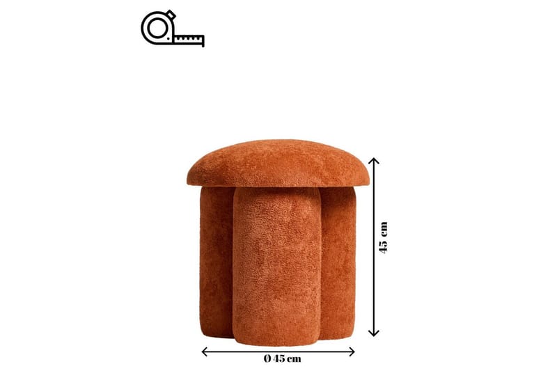 Vynor Fotpall 45 cm - Orange - Möbler - Stolar & fåtöljer - Pall & puff - Fotpall