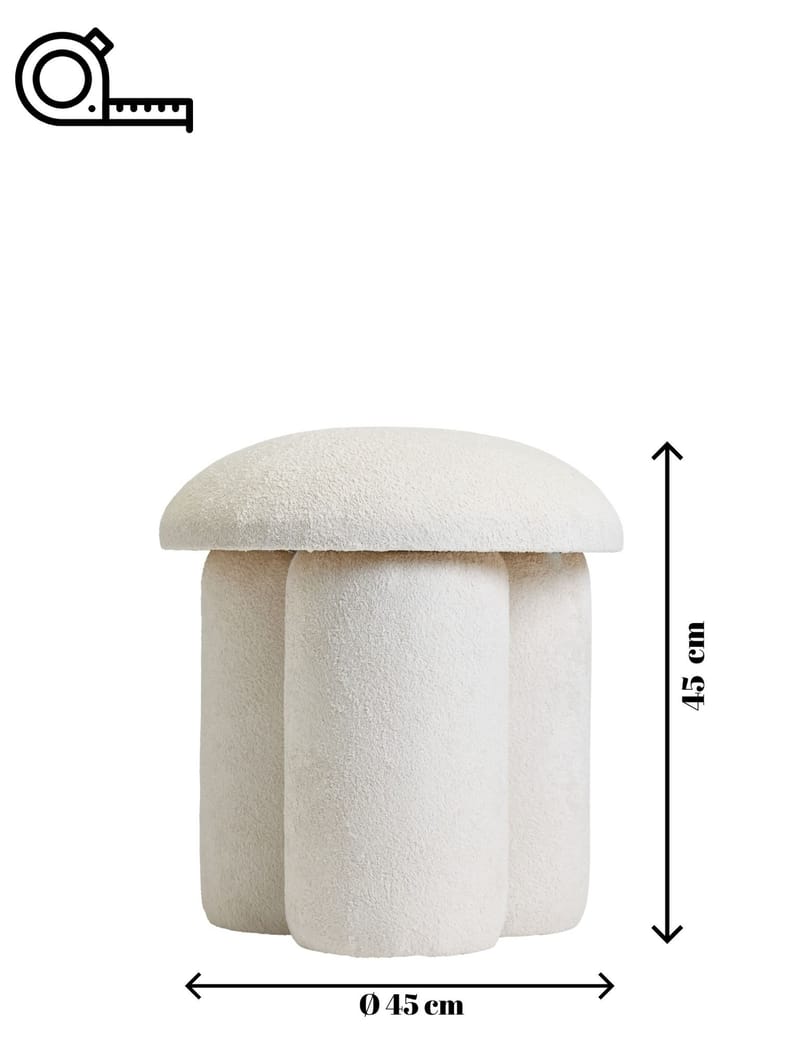 Vynor Sittpuff 45 cm Rund - Vit - Möbler - Stolar & fåtöljer - Pall & puff - Sittpuff