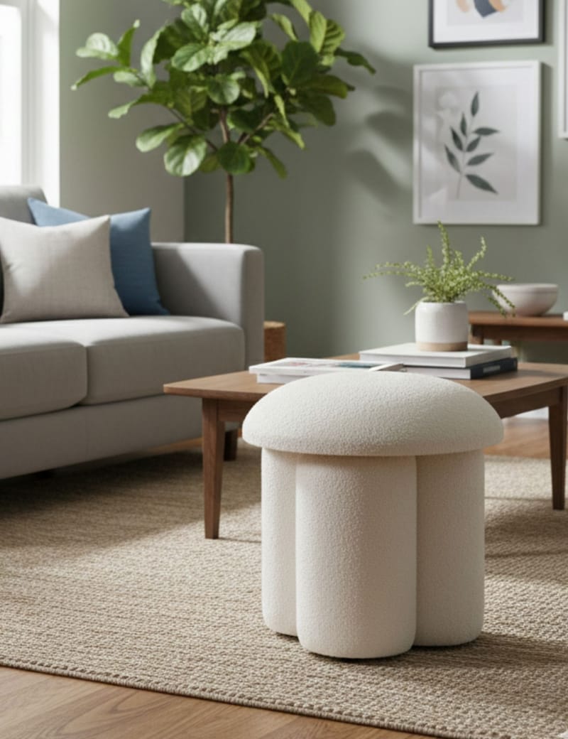 Vynor Sittpuff 45 cm Rund - Vit - Möbler - Stolar & fåtöljer - Pall & puff - Sittpuff