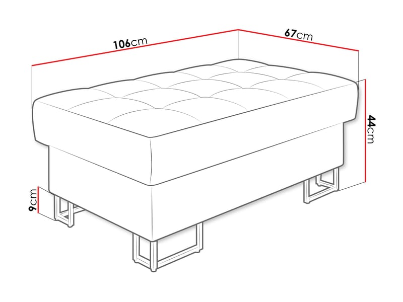 Warwick Fotpall 106 cm - Möbler - Stolar & fåtöljer - Pall & puff - Sittpuff