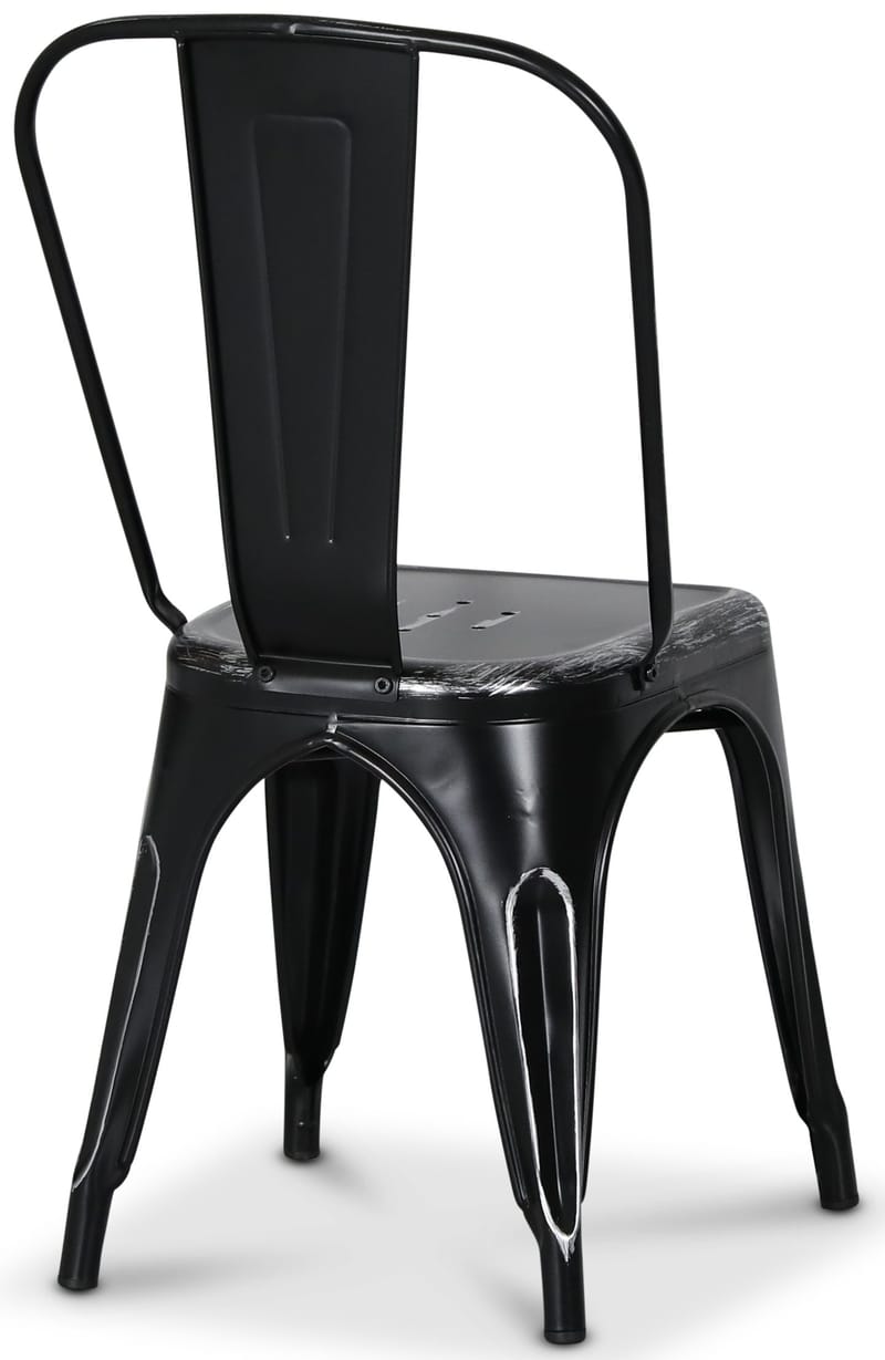 Plåtstol Industry Ingo i plåt - Borstad Svart / Silver - Borstad svart / silver - Möbler - Stolar & fåtöljer - Matstol & köksstol