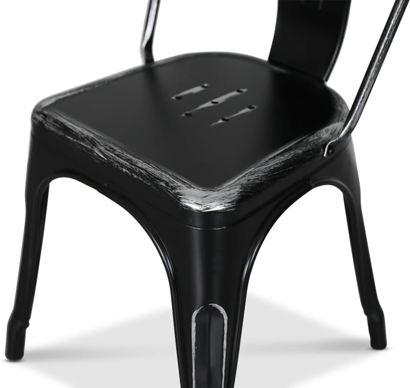 Plåtstol Industry Ingo i plåt - Borstad Svart / Silver - Borstad svart / silver - Möbler - Stolar & fåtöljer - Matstol & köksstol