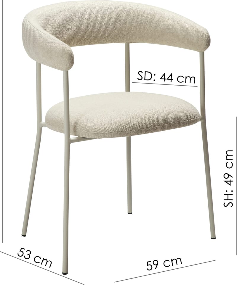 Plenti karmstol - Vit bouclé/cashmere - cashmere - Möbler - Stolar & fåtöljer - Matstol & köksstol