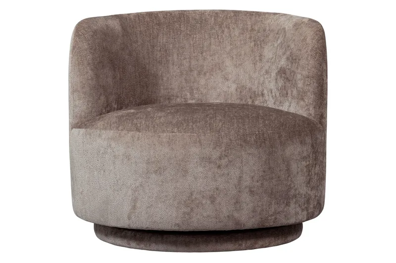Popular Modern Rund Fåtölj i Chenille - Brun - Möbler - Stolar & fåtöljer - Fåtölj