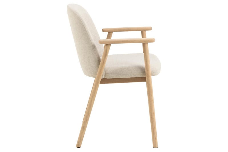 Reciclar Matstol i Bouclé med armstöd i ek trä - Beige - Möbler - Stolar & fåtöljer - Matstol & köksstol