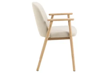 Reciclar Matstol i Bouclé med armstöd i ek trä - Beige - Möbler - Stolar & fåtöljer - Matstol & köksstol
