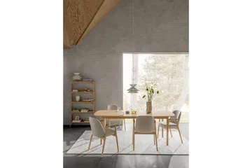 Reciclar Matstol i Bouclé med armstöd i ek trä - Beige - Möbler - Stolar & fåtöljer - Matstol & köksstol