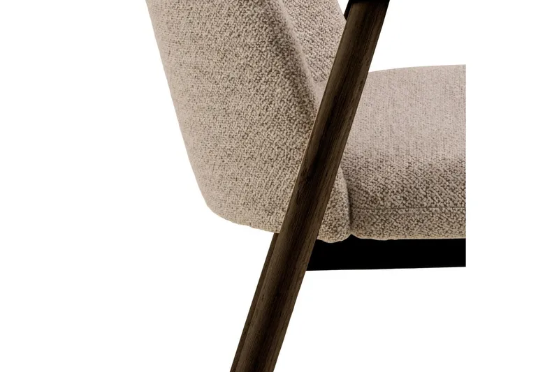 Reciclar Matstol i Bouclé med armstöd i ek trä - Mörkbrun/Greige - Möbler - Stolar & fåtöljer - Matstol & köksstol