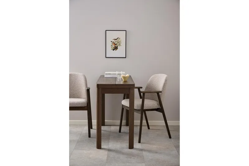 Reciclar Matstol i Bouclé med armstöd i ek trä - Mörkbrun/Greige - Möbler - Stolar & fåtöljer - Matstol & köksstol